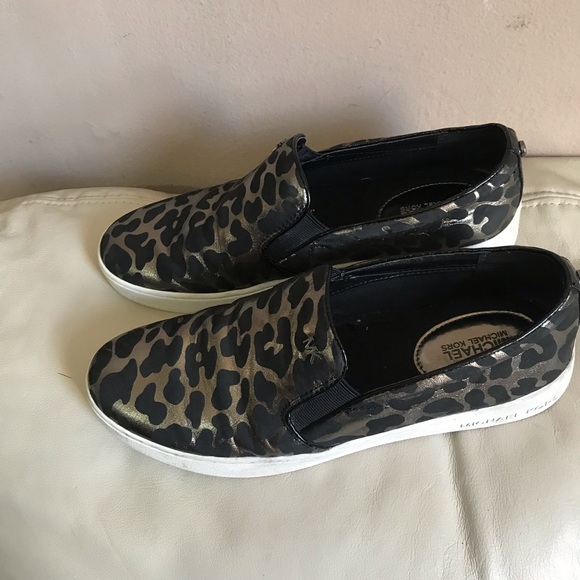 SOLD Michael Kors Cheetah Print Sneakers Metallic - Picture 4 of 6